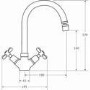 Franke Silk Steel Twin Lever Monobloc Kitchen Mixer Tap - Rotaflow