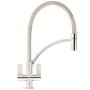 Franke Chrome Twin Lever Pull Out Kitchen Mixer Tap - Wave