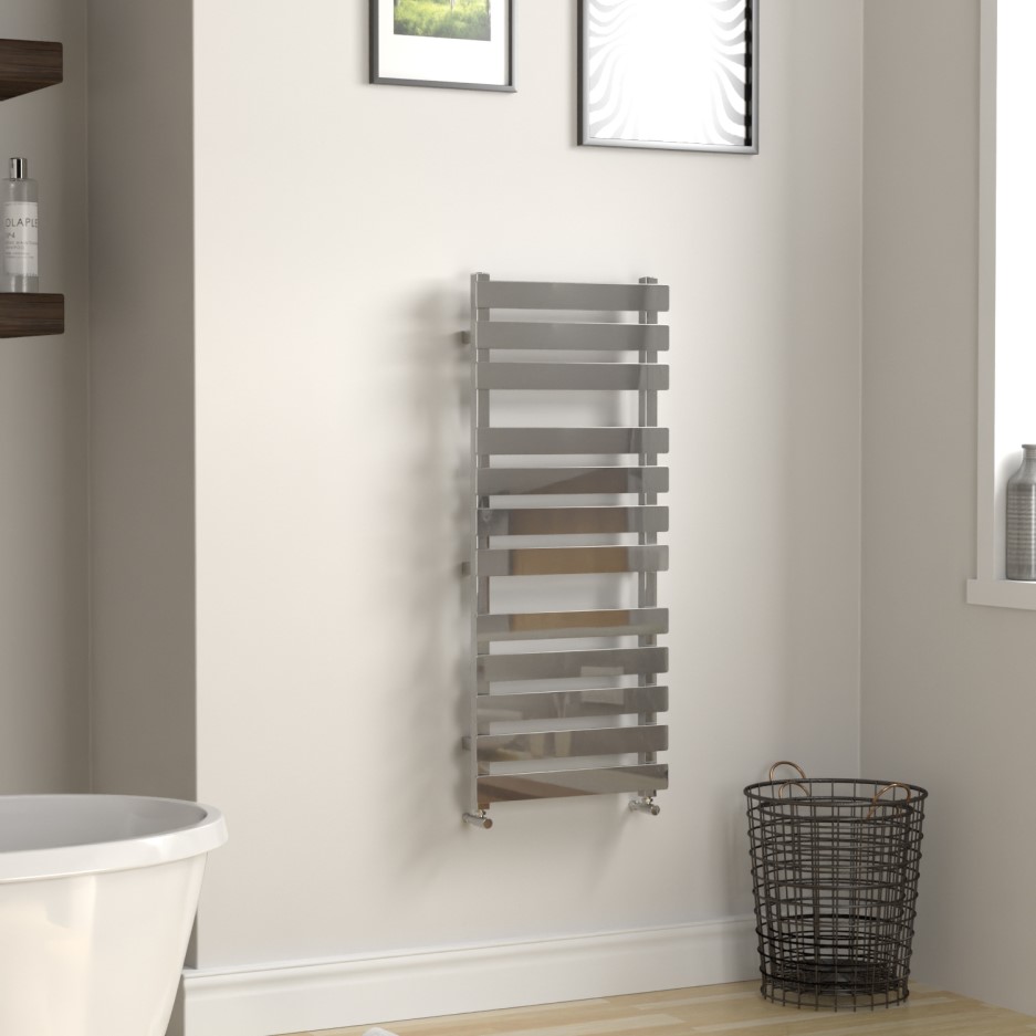 Perlo Chrome Heated Towel Rail 1200 x 500mm Better Bathrooms