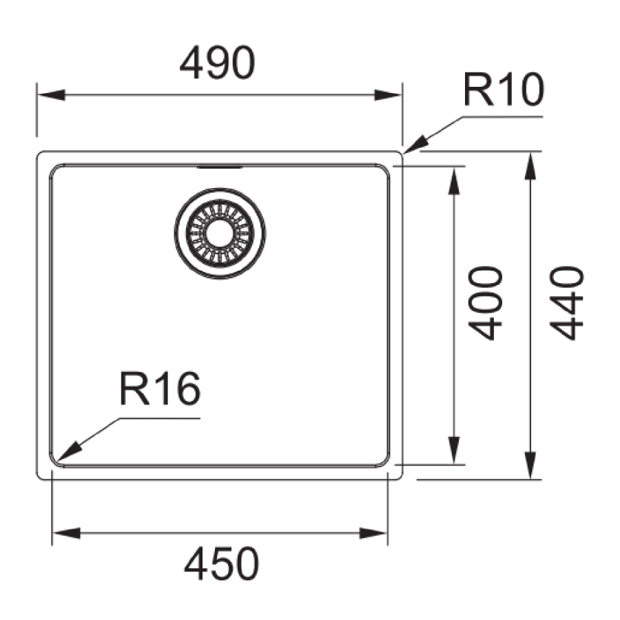 GRADE A2 - Single Bowl Undermount Stainless Steel Kitchen Sink - Franke Maris 110-45
