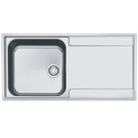 127.0305.145 Single Bowl Chrome Stainless Steel Kitchen Sink with Right Hand Drainer - Franke Maris