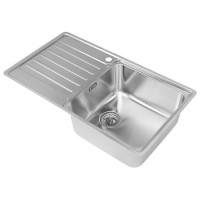 Carron Phoenix Atoll Single Bowl Chrome Stainless Steel Kitchen Sink- Left Hand Drainer Carron Phoenix Atoll Single Bowl Chrome Stainless Steel Kitchen Sink- Left Hand Drainer