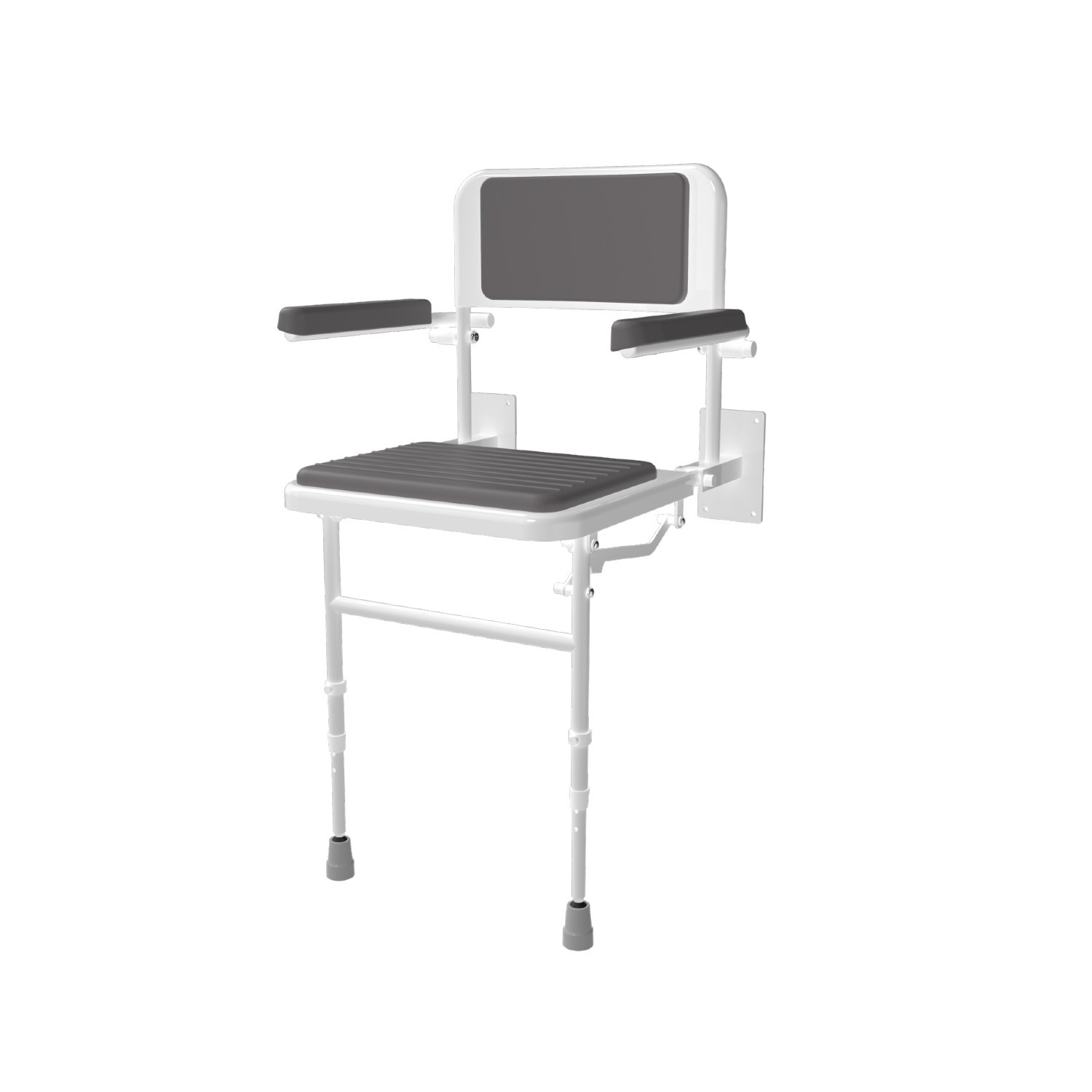Padded shower discount chair with arms