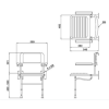 Grey Wall Mounted Folding Shower Seat With Arms - Nymas
