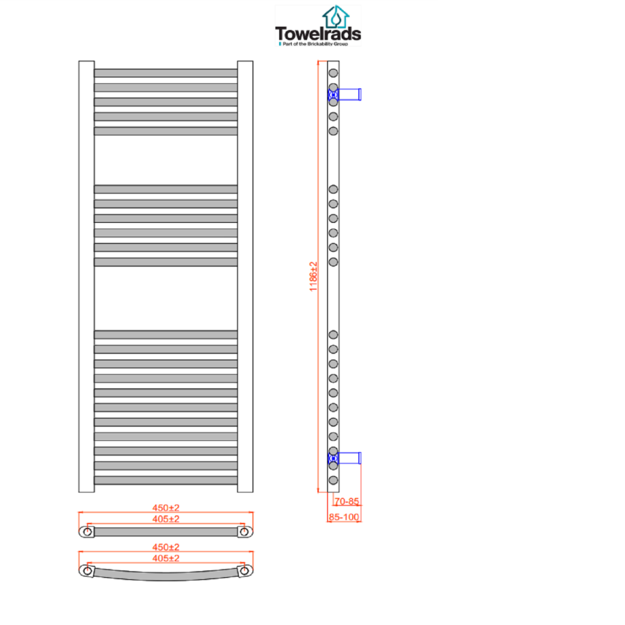 Towelrads Richmond Chrome Electric Towel Radiator 691 x 450mm