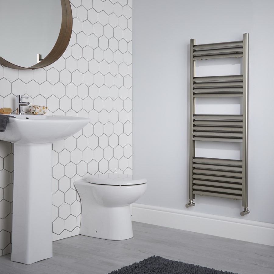 Brushed Aluminium Heated Towel Rail Radiator 1000 x 500mm - Eton