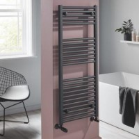 GRADE A1 - Pisa Black Heated Towel Rail - 1200 x 400mm GRADE A1 - Pisa Black Heated Towel Rail - 1200 x 400mm