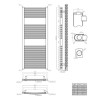 Towelrads Pisa Black Towel Radiator 1200 x 500mm