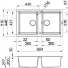 Double Bowl White Granite Inset Kitchen Sink &amp; Chrome Mixer Tap - Reginox