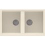 Double Bowl White Granite Inset Kitchen Sink & Chrome Mixer Tap - Reginox