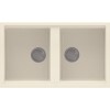 Double Bowl White Granite Inset Kitchen Sink &amp; Chrome Mixer Tap - Reginox
