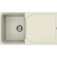 Single Bowl Cream Composite Kitchen Sink with Reversible Drainer - Reginox