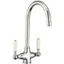 Reginox Chrome Twin Lever Kitchen Mixer Tap - Elbe