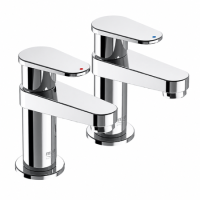 Mira Minimal Basin Pillar Taps Polished Chrome