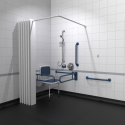 230403/DB Nymas Doc M Concealed Showering Pack Disibility Bathroom Suite with Dark Blue Fixings