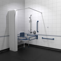 Nymas Doc M Concealed Showering Pack Disibility Bathroom Suite with Dark Blue Fixings Nymas Doc M Concealed Showering Pack Disibility Bathroom Suite with Dark Blue Fixings