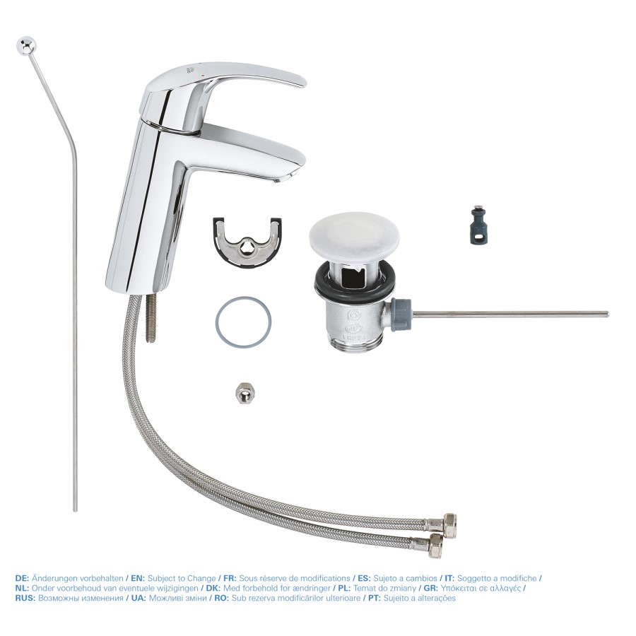 GRADE A1 - Grohe Eurosmart Basin Mixer Tap with Pop-up Waste - 23322001