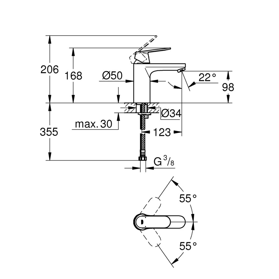 Grohe Eurosmart Cosmopolitan Basin Mixer Tap