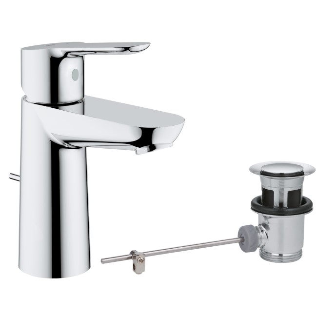 GRADE A1 - Grohe BauEdge Mono Basin Mixer Tap with Pop-up Waste