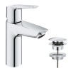 Grohe QuickFix Start SilkMove EnergySaving Cloakroom Mono Basin Mixer Tap with Waste - Chrome
