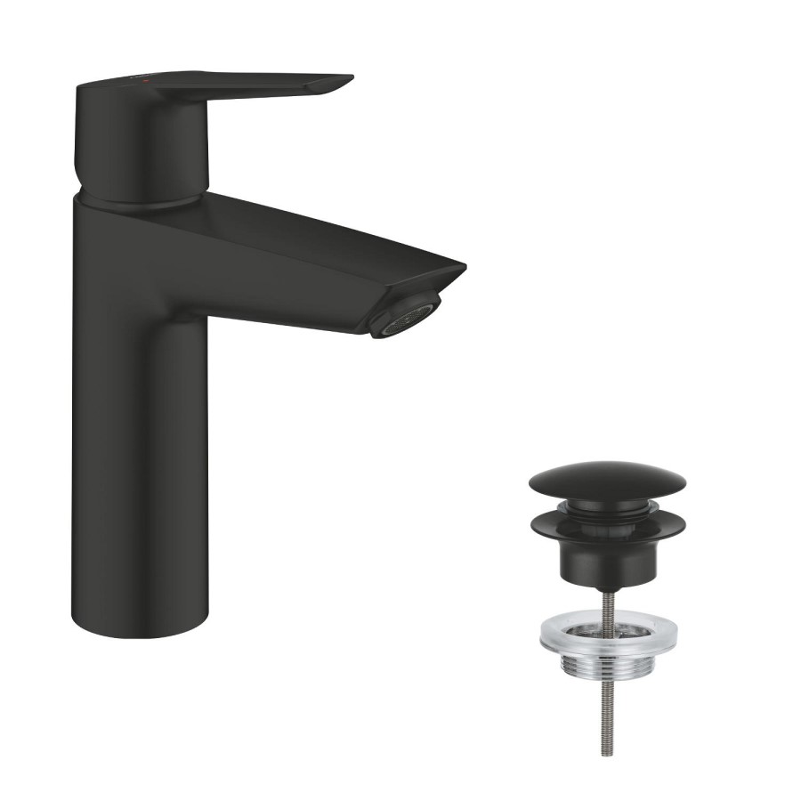 Grohe Start SilkMove EnergySaving Mono Basin Mixer Tap with Waste - Matt Black