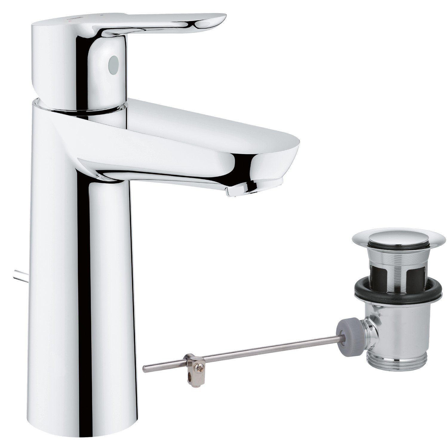 Grohe Chrome Bauedge Mono Basin Mixer Tap With Waste