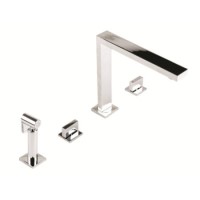 1810 Sink Company Chrome Twin Lever Aerated Mixer Kitchen Tap - Novanta
