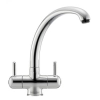 Franke Chrome Twin Lever Quarter Turn Kitchen Mixer Tap - Zurich
