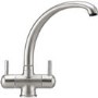 Franke Silk Steel Twin Lever Quarter Turn Kitchen Mixer Tap - Zurich