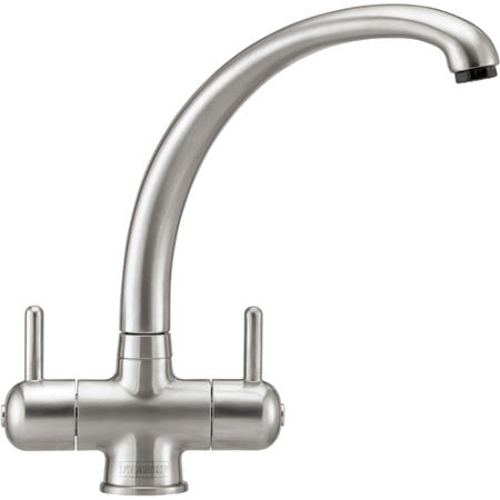 Franke Silk Steel Twin Lever Quarter Turn Kitchen Mixer Tap - Zurich
