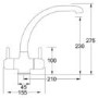 Franke Chrome Twin Lever Quarter Turn Kitchen Mixer Tap - Zurich