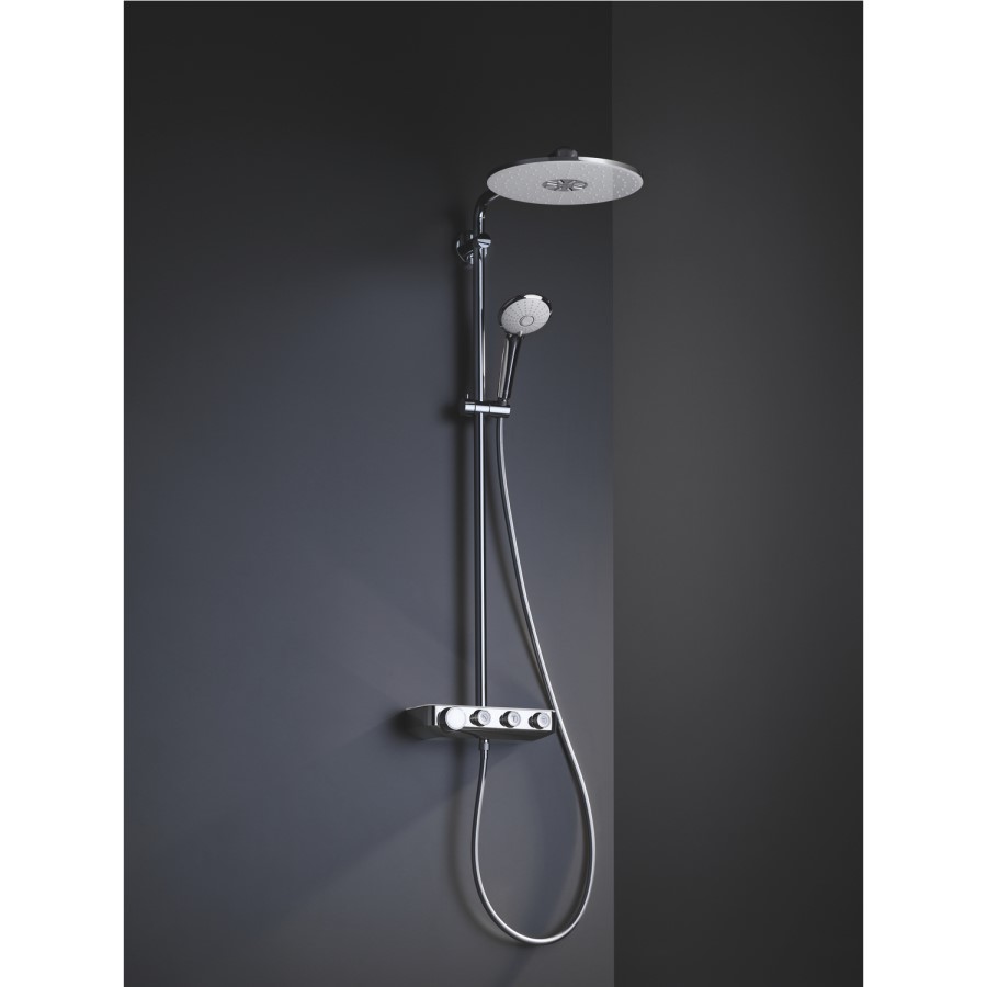 GRADE A1 - Grohe Round Rainshower SmartControl 310 DUO Shower System - Moon White