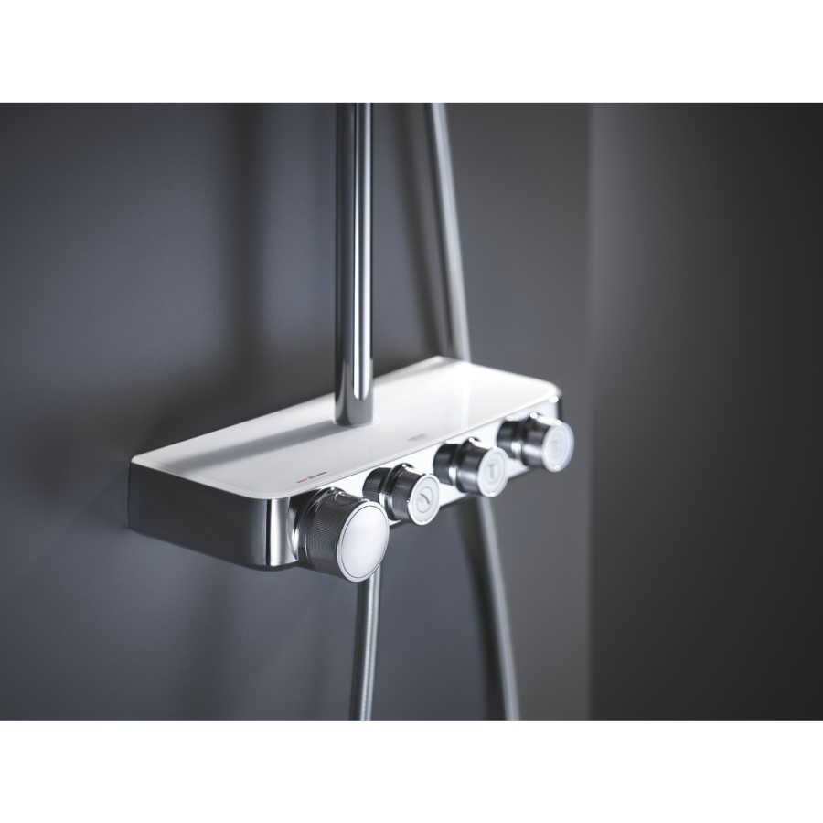 GRADE A1 - Grohe Round Rainshower SmartControl 310 DUO Shower System - Moon White