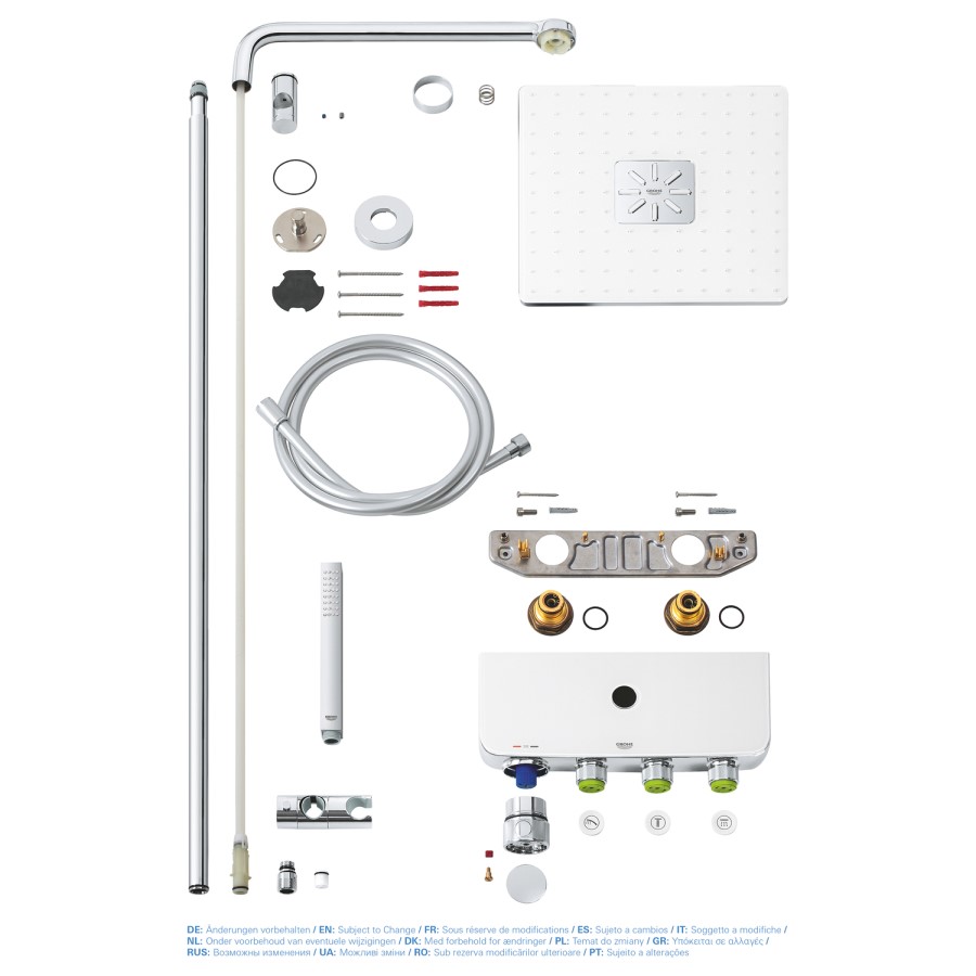 Grohe 310 Duo Smart Control Mixer Bar Shower with Round Overhead & Handset