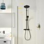 GROHE QuickFix Black Vitalio Start System 250 Shower System with Thermostat for Wall Mounting