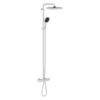 ONLY OPENED - Chrome Exposed square shower with spout ONLY OPENED - Chrome Exposed square shower with spout