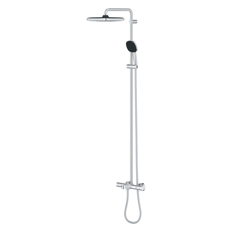 ONLY OPENED - Chrome Exposed square shower with spout