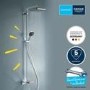 ONLY OPENED - Chrome Exposed square shower with spout