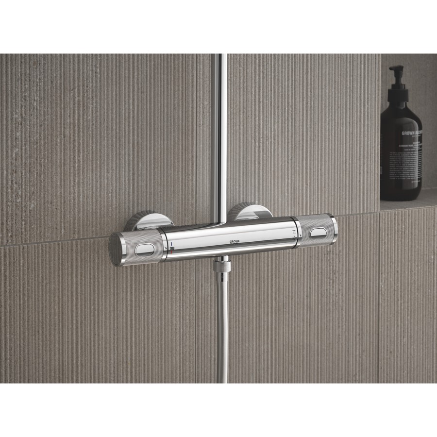 Chrome Thermostatic Mixer Shower System - Grohe Vitalio Joy