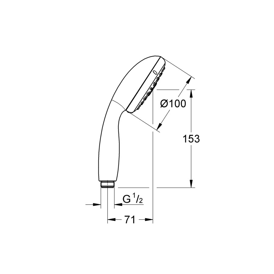 Grohe New Tempesta 100 Shower Handset with 3 Spray Patterns - 28261001