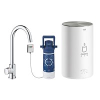 GRADE A1 - Box Opened Grohe Red Mono Instant Boiling Water Tap Single Lever with M Size Boiler in Chrome