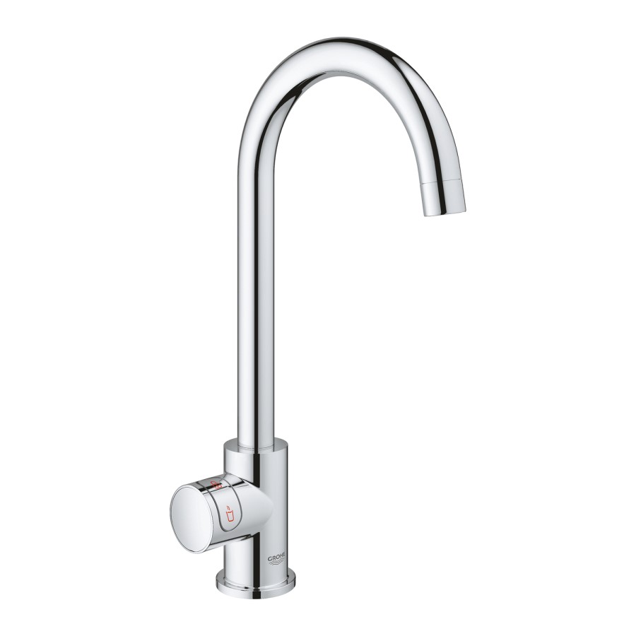 GRADE A1 - Box Opened Grohe Red Mono Instant Boiling Water Tap Single Lever with M Size Boiler in Chrome