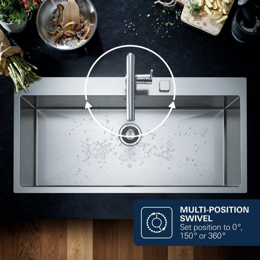 Grohe Essence Single Lever Kitchen Mixer Tap - Chrome