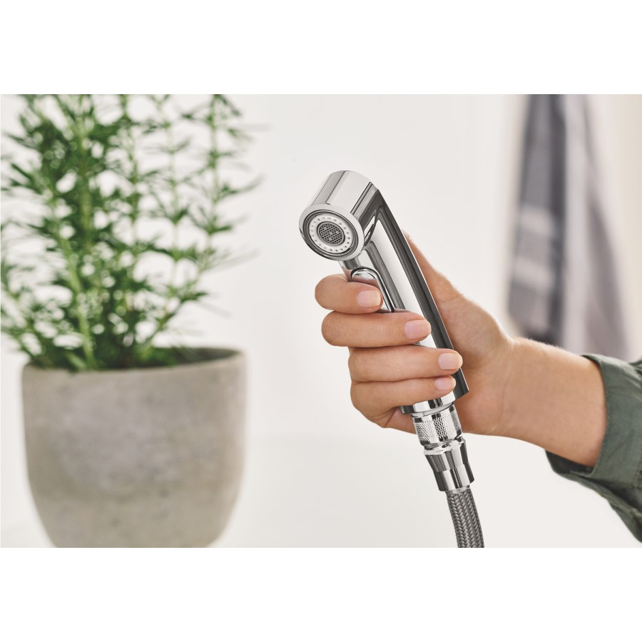 Grohe Eurosmart Chrome Single Lever Pull Out Spray Kitchen Mixer Tap
