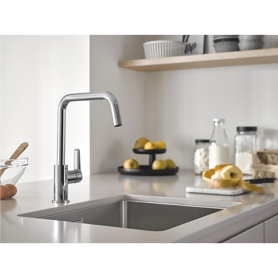 Grohe Quickfix Start Single Lever Monobloc Kitchen Mixer Tap - Chrome