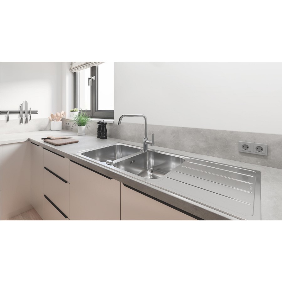 Grohe Quickfix Start Single Lever Monobloc Kitchen Mixer Tap - Chrome