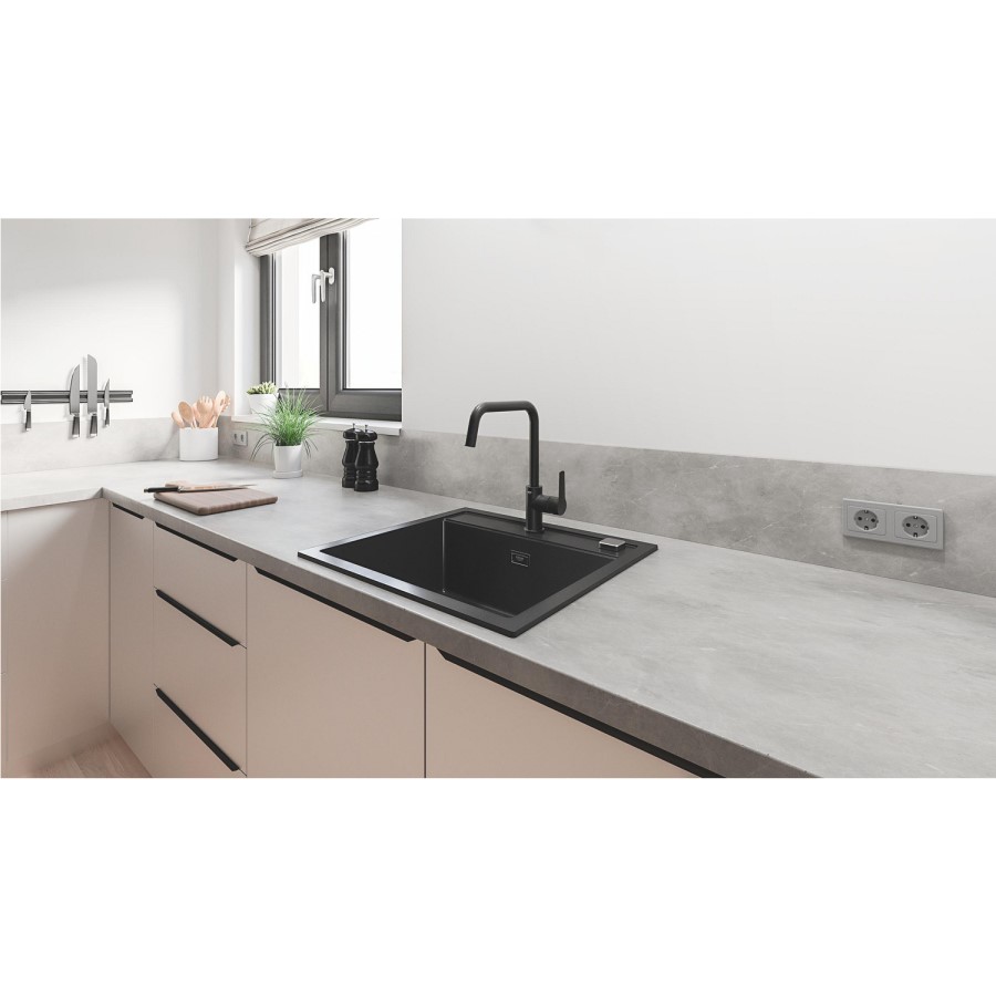 Grohe Quickfix Start Single Lever Monobloc Kitchen Mixer Tap - Black