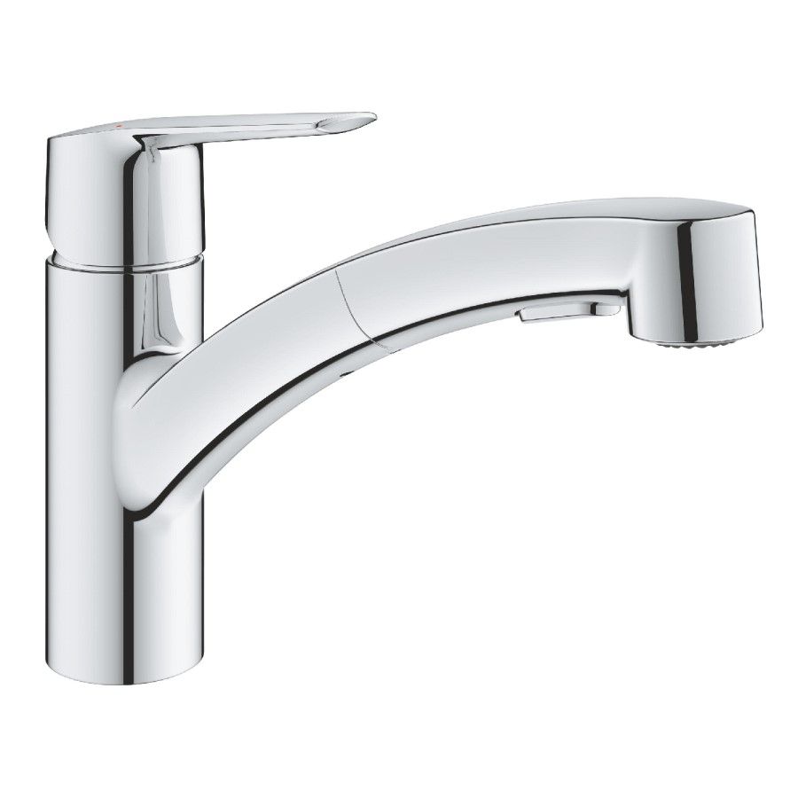 Grohe Start Quick Fix Single Lever Pull Out Monobloc Kitchen Mixer Tap - Chrome