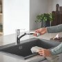 Grohe Start Quick Fix Single Lever Pull Out Monobloc Kitchen Mixer Tap - Chrome