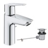 Grohe QuickFix Start SilkMove EnergySaving Cloakroom Mono Basin Mixer Tap with Pop-up Waste - Chrome